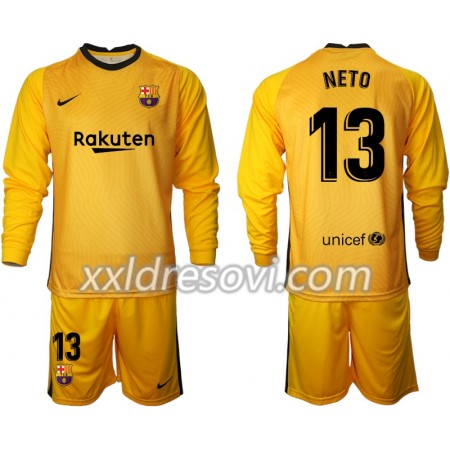 FC Barcelona Golmanski Norberto Neto 13 Dječji Komplet dresovi za nogomet 2020-2021 M002 Dugim Rukavima (+ kratke hlače)